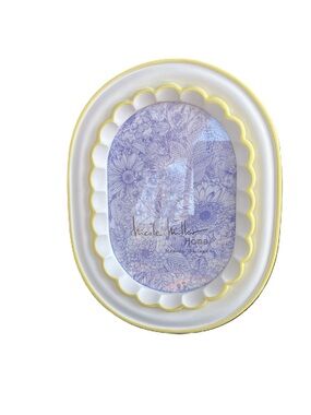 Nicole Miller Victorian, inspired White Yellow Oval 5 x 7 Photo Picture Frame
